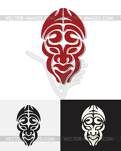 Totem man face mask - vector clipart