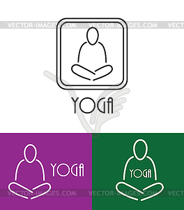 Lotus yoga symbol - vector image