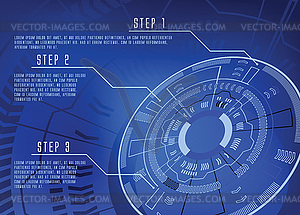 Blue techno background - vector clip art