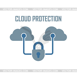 Cloud data protection - vector clip art