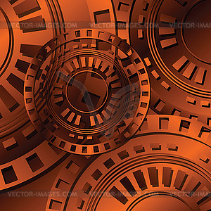 Dark orange gears - vector clip art