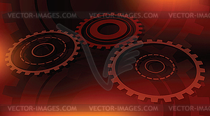 Dark orange technical background - royalty-free vector clipart