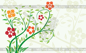 Summer floral background - vector image