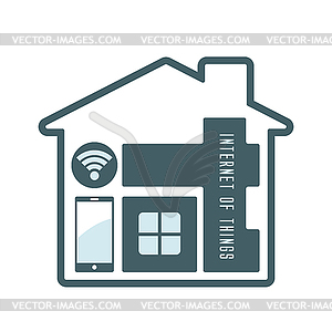 Iot house technology icon - vector image