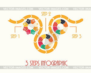 Three steps infographic - royalty-free vector image