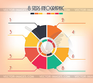 8 шагов инфографики - рисунок в векторе