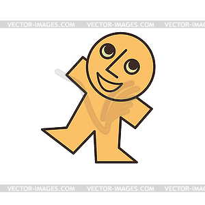 Happy yellow man - vector image