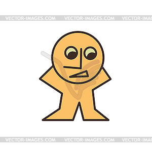 Yellow man looking down - vector image