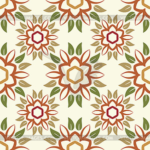 Flower leaves seamless pattern - vector clipart