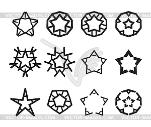 Star icon set - vector clipart