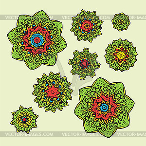 Flower mandalas - vector clip art