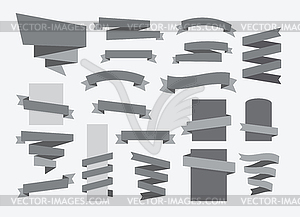 Ribbon banner dark design - vector clip art