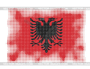 Albanian flag symbol halftone - vector image