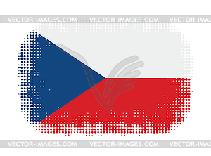 Czech flag symbol halftone - vector image