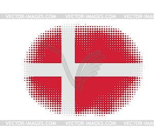 Denmark flag halftone - vector clipart