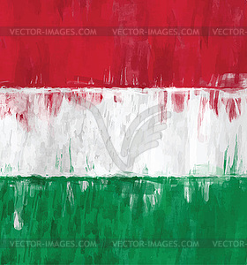 Hungarian flag painting - vector clipart