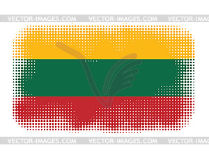 Lithuania flag symbol halftone - color vector clipart