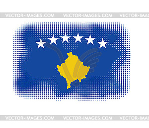 Kosovo flag symbol halftone - vector image