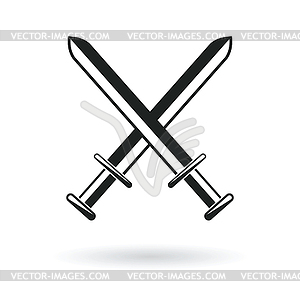 Premium Vector  Crossed swords with a reflection on white