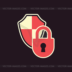 Lock shield protection - vector clip art