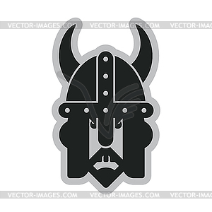 Viking head symbol - vector clipart