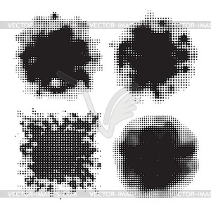 Dark halftone set - royalty-free vector image