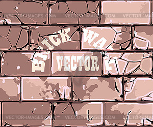Old brick wall retro - vector clipart
