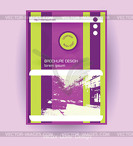 Company brochure purple template - vector EPS clipart