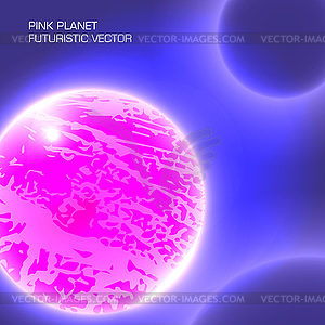 Pink planet futuristic - vector clipart