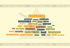 Insurance related words - vector clipart