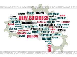 Pnew business wordcloud - vector clip art