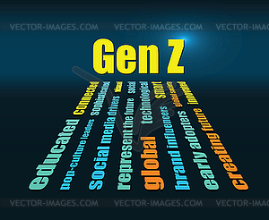 Generation z word - stock vector clipart