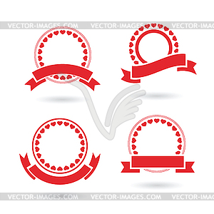 Ribbon badge set - vector image