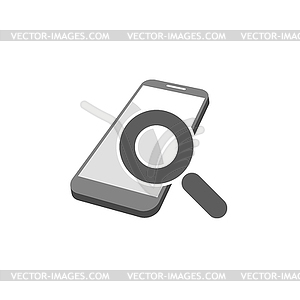 Mobile device searching - royalty-free vector clipart