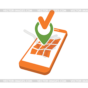 Mobile geo location - royalty-free vector image