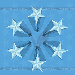 Blue stars perspective - vector clip art