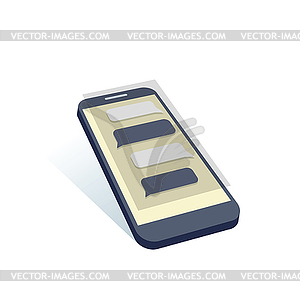 Mobile texting - vector clip art