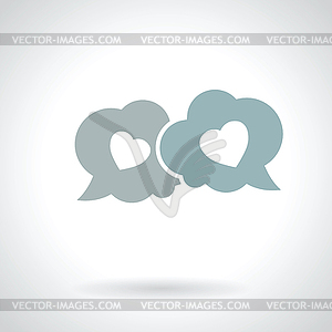 Speech bubble with hearts - vector clip art