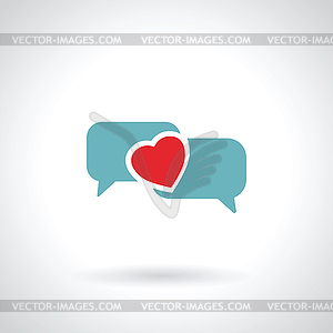 Speech bubble heart - vector clip art