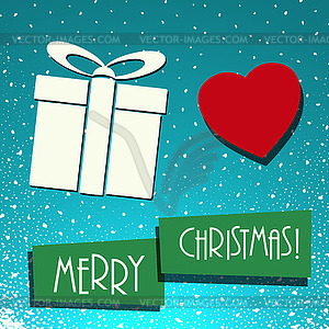 Christmas gift card - vector image