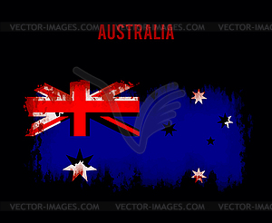 Grunge australian flag - vector image