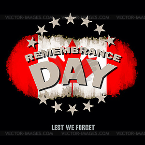 Lest we forget text memorial - color vector clipart