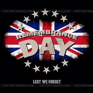 Lest we forget text memorial - vector clipart