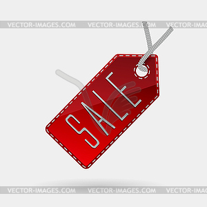 Red sale tag - vector image