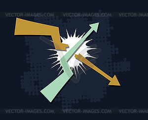 Trends break symbol - vector image