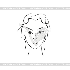 Girl face - vector clip art