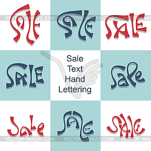 Sale hand lettering set discount price promo text - vector image