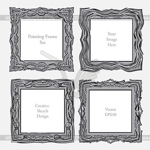 Elegant antique square picture frame - vector image