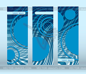 Blue circles futuristic flyer - vector clip art