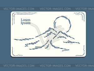 Mountain sunrise sketch - vector image